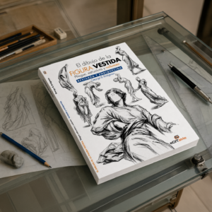 El dibujo de la figura vestida